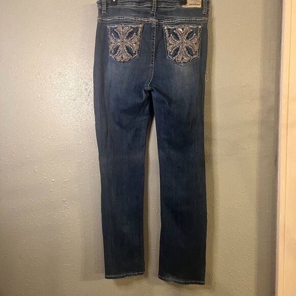 Grace in LA P Straight Sz19 Med Blue High Rise Jeans - Picture 2 of 14